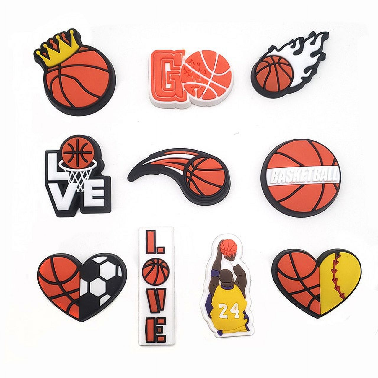 107Pcs/Set Wholesale Rugby PVC Shoe Charm Accessories Basketball