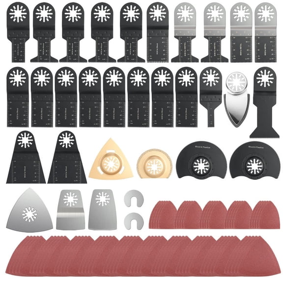 107pcs Oscillating Multitool Blades, Oscillating Saw Blades, Multifunctional Oscillating Accessories for Wood Plastic Metal Nails Bolts
