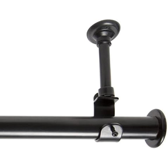 108"-168" Curtain Rod With Brackets, Black - Ceiling Mount Curtain Rods Set for Windows, Doors, Dividers - 1-inch Diameter Adjustable Ceiling Wall Mount Rods