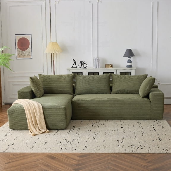 Modern Simple Corduroy 108*68 Inch Extra Large Modular Sofa for Living Room