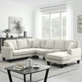 thumbnail image 1 of 108*85.5" Modern U Shape Sectional Sofa, 7 Seat Fabric Sectional Sofa Set with 3 Pillows Included for Living Room, Apartment, Office, 1 of 9