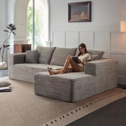 Cubente 108" Modular Sectional Sofa, Cloud Couch with 3 Deep Seat, Indoor Modern L-Shape Sofa Couch, Boneless Couch Compressed Sofa for Living Room Bedroom