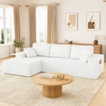 thumbnail image 1 of 108" Boneless Sofa for Living Room, Neche Modern L-Shaped Corduroy Sectional, Modular Cloud Couch with Deep Seating Upholstered Sofa, Oversized,No Assembly, White, 1 of 13