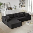 thumbnail image 1 of 108" Corduroy Textured L-Shaped Sectional Sofa with Left Chaise, 1 of 10
