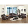 thumbnail image 1 of 108" Elegant Brown Leather Sofa Set, 1 of 2