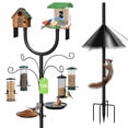 thumbnail image 1 of Squirrel Proof Bird Feeder Pole - Adjustable 47"-108" Heavy Duty Pole with Upgraded U-Shape Platform, 4 Hooks, Includes Birdbath & Tray for Outdoor Garden Yard, 1 of 8