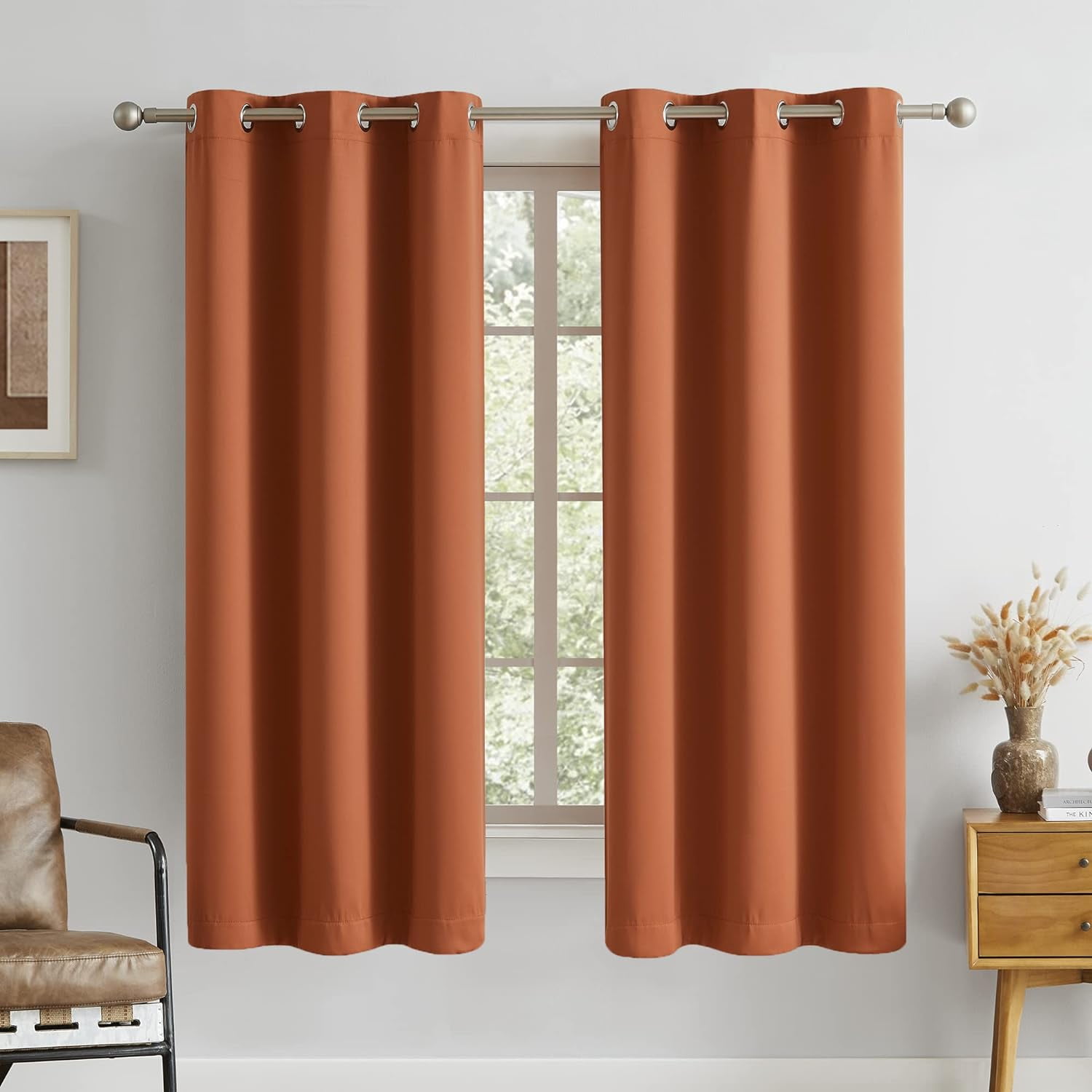 108 Inch Length Royal Blue Blackout Curtain Solid Energy Efficient Room ...