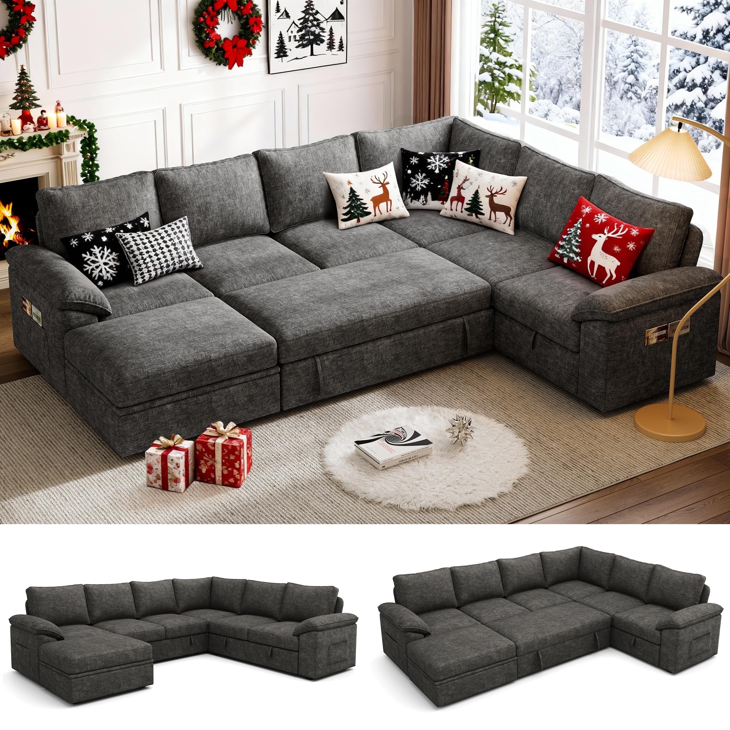 108 Inch Sectional Sleeper Sofa - Thumbnail 3