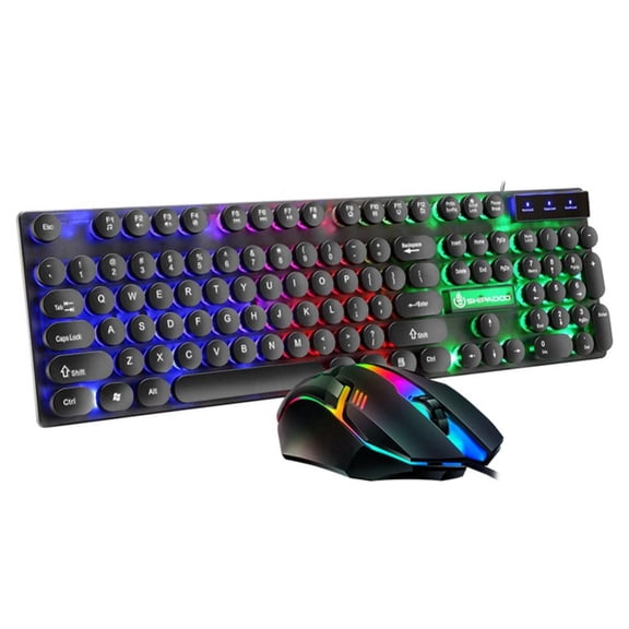 108-Key Wired Mechanical Gaming Keyboard and Mouse Combo RGB Backlit