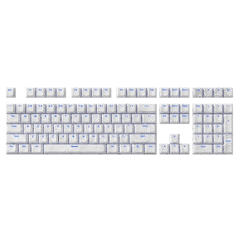 108 Keys PBT Dye Sublimation Keycaps Contour Line Front Print Backlit keycaps Cherry Profile Keycaps for Keyboard