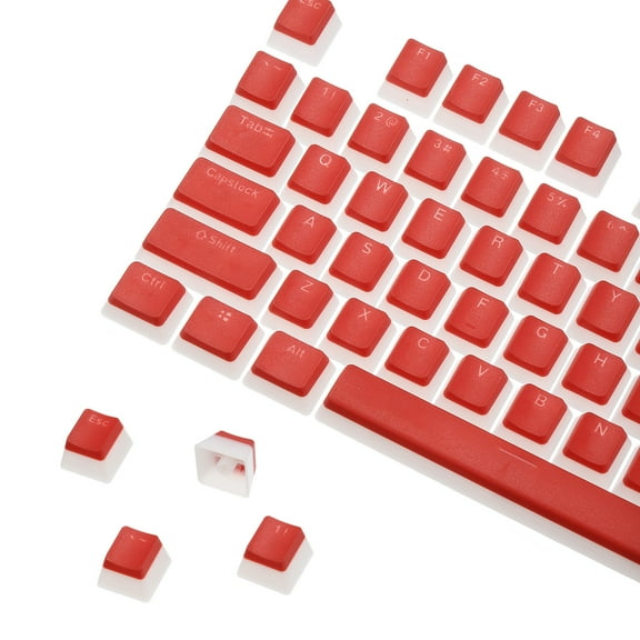 108 Keys PBT Pudding Keycaps Set OEM Profile Double Shot for Mechanical Keyboard Layout Red