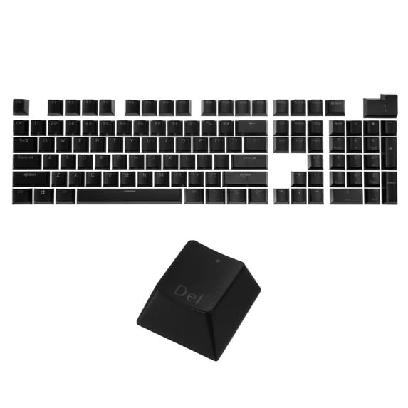 108 Keys Pudding Keycaps Set OEM Profile ABS for Mechanical Keyboard Layout, Black