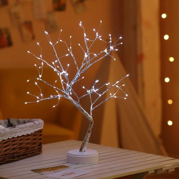 108 LED Fairy Light Tree8 Lighting Mode Table Lamp with Remote, USB/Battery Powered Bonsai Night Light, Touch Control for Home Desk Decor, Wedding Christmas Party Centerpiece