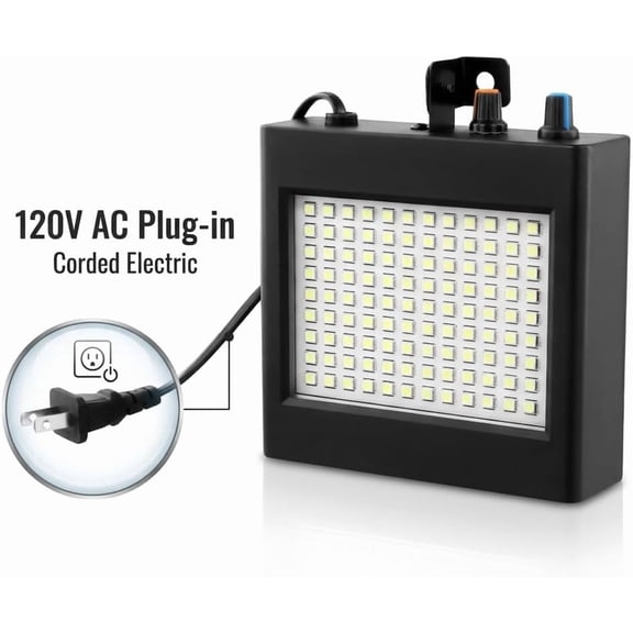 108 LED Strobe Light Sound Activated - Plug-in Flash Lamp with Adjustable Speed for Parties