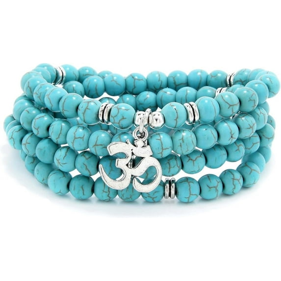 108 Mala Prayer Beads Meditation Bracelet Zen Prayer Beads Necklace Yoga Jewelry Gift with Chakra Yoga Symbol Charm