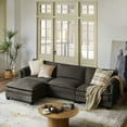 thumbnail image 1 of 108" Modern 4-Seater Sectional Modular Sofa Couch with Storage and Dual-Layer Cushions Dark Gray, 1 of 9