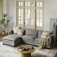 thumbnail image 1 of 108" Modern 4-Seater Sectional Modular Sofa Couch with Storage and Dual-Layer Cushions Light Gray, 1 of 9
