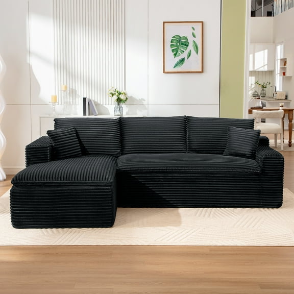 108" Modular Sectional Sofa, Cloud Sectional Couch with Deep Seat, Modern Modular L-Shape Sofa Couch with Chaise,Upholstered Couches for Living Room Bedroom Office, Plush Corduroy Fabric