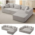 thumbnail image 1 of 108" Modular Sectional Sofa, Cloud Sectional Couch with L-Shape Chaise, Modern Modular Deep Seat Sofa Couch, Upholstered Boneless Couches for Living Room Bedroom, Right Facing Chaise, Beige, 1 of 8