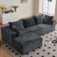 thumbnail image 1 of 108" Modular Sectional Sofa Cloud Sectional Couch with Deep Seat Modern Comfy L-Shaped Upholstered Couch for Living Room, No Assembly Required, Gray, 1 of 10