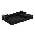 thumbnail image 1 of 108" Modular Sectional Sofa with L-Shape Chaise, Boneless Cloud Couch with Deep Seat, Sponge Compression Sofas No Assembly Required, Modern Sofa Fold-Out Sofa Bed, With Removable Backrest (Black), 1 of 10