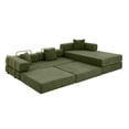 thumbnail image 1 of 108" Modular Sectional Sofa with L-Shape Chaise, Boneless Cloud Couch with Deep Seat, Sponge Compression Sofas No Assembly Required, Modern Sofa Fold-Out Sofa Bed, With Removable Backrest (Green), 1 of 11
