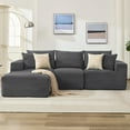 thumbnail image 1 of 108" Modular Sectional Sofa - L Shaped Boneless Cloud Couch with 67.5" Chaise, Reversible L/R Facing, No Assembly Required, Corduroy Fabric - Beige, 1 of 10