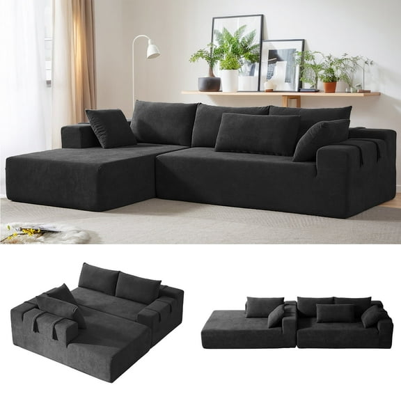 108" Modular Sectional Sofa with Left Chaise, Oversized and Deep Seat Couch