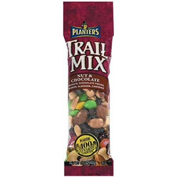 108 PACKS : Planters Trail Mix, Nuts & Chocolate, 1.7-Ounce Tubes