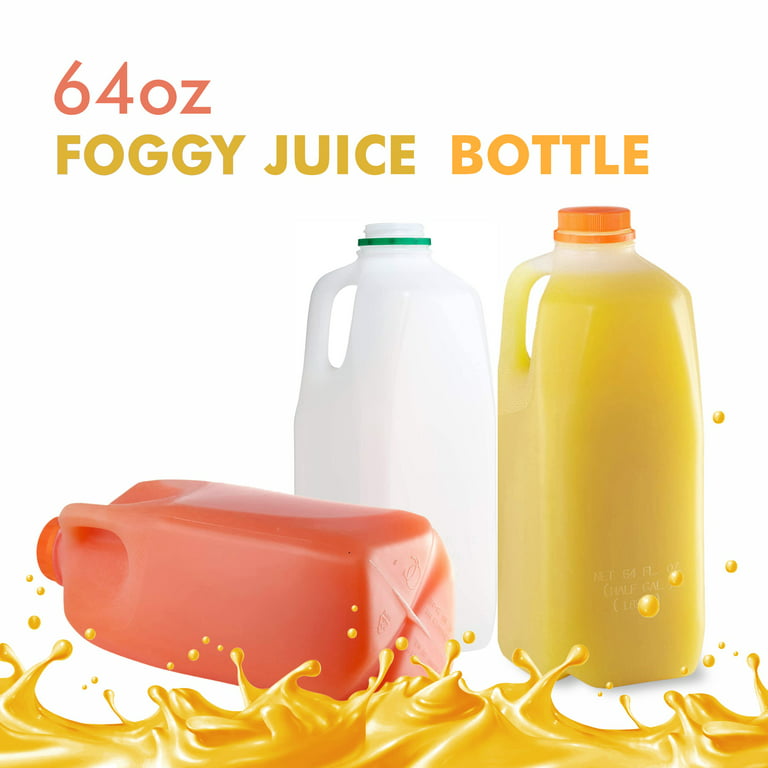 [108 Pack] 64 OZ Empty Plastic Juice Bottles with Tamper Evident Caps -  Half Gallon, Smoothie Bottles Ideal for Juices, Milk, Smoothies, Picnic's 