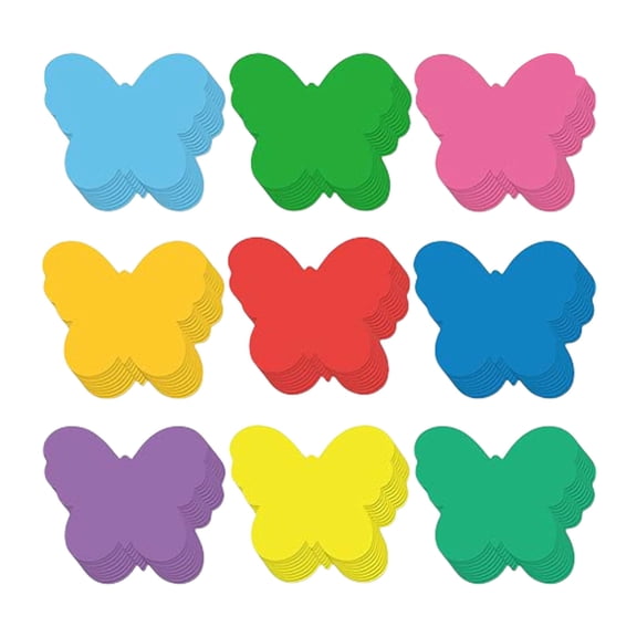 108 Pcs Butterfly Cutout Flower Die Cut Assorted Color Paper Die Cut Colorful Flower Cutouts School Supplies
