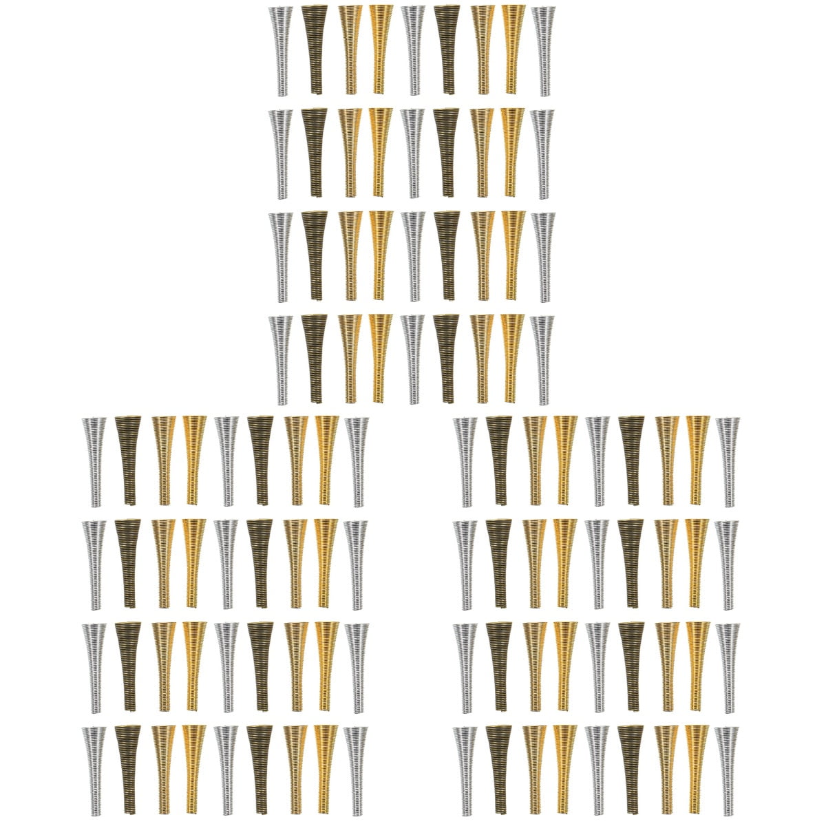 108 Pcs Cone Shaped Bead Caps Craft Cones Bead Caps Bracelets Bead End Caps for Jewelry Making