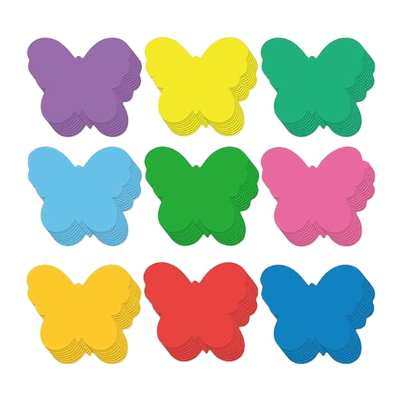 108 Pcs Flower Cutouts Round Cutouts Assorted Color Paper Die Cut Butterfly Cutouts for Classroom Decoration