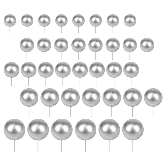 108 Pcs Silver Balls for Cakes Decor Paper Cups Topper Valentines Day Decorations Ornament Foam Wire Rod Baby