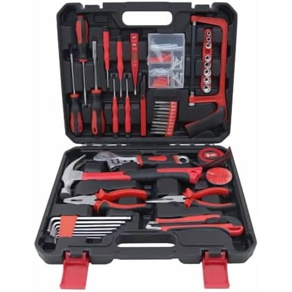 108-Piece Household Tools Kit Essential Home Repair Set with Plastic Toolbox Ideal for College Students, Home Use & More$$Tools & Hardware Other