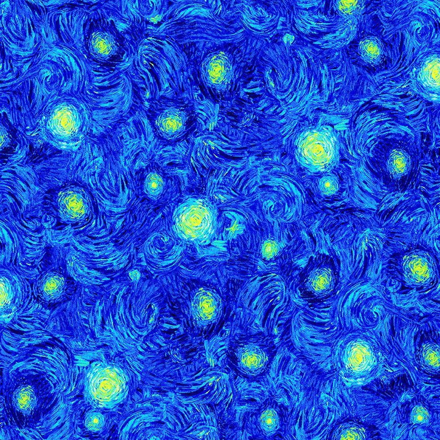 108" Quilt Backing Swirling Texture Sky Timeless Treasures Starry Night Painted-Look Extrawide Cotton Fabric Print by the Yard (XTEXTURE-CD3226-STARRY)