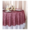 thumbnail image 1 of 108" Round Embroidered Organza Sheer Table Overlays Toppers Organza Tablecloths Table Covers Linens for Wedding Party Banquet Events - Burgundy, 1 of 2