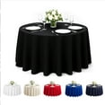 thumbnail image 1 of 108" Round Polyester Tablecloth Black- 1pc. for Home décor, Weddings, Party events, or Restaurants., 1 of 6