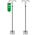 thumbnail image 1 of 2 Pack Shepherd Hooks 108" Tall 5/8" Thick High Quality Metal Shepherd Pole for Outdoor Plant Bird Feeder Lantern Stand Garden Hanger Solar Light Wedding Heavy Duty, 1 of 6