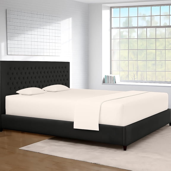 108" W x 108" L 4Pc Alaskan King Sheet Set Egyptian Cotton - 600 Thread Count, Fits 15" Deep Pocket - Soft Breathable Oversized Sheets, for Extra Large Beds - Butter