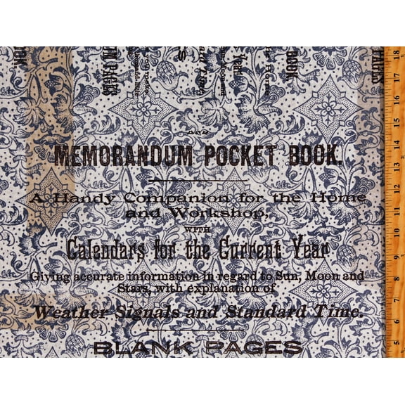 108" Wide Tim Holtz Eclectic Elements Quilt Backing Memorandum Script Words Floral Geometric Cotton Fabric Print by the Yard (QBTH009.BLUE)