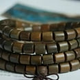 thumbnail image 1 of 108 Wood Barrel Bead Bracelet Necklace Wenwan Style Buddhist Mala Fashion Jewelry for Meditation or Daily Wear, 1 of 6