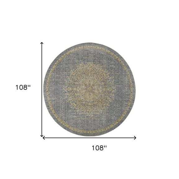 108" X 108" Slate Grey Wool Rug