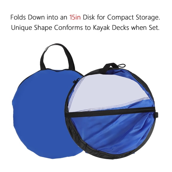 108 cm foldable transparent window canoe sail and storage bag blue and white proofing