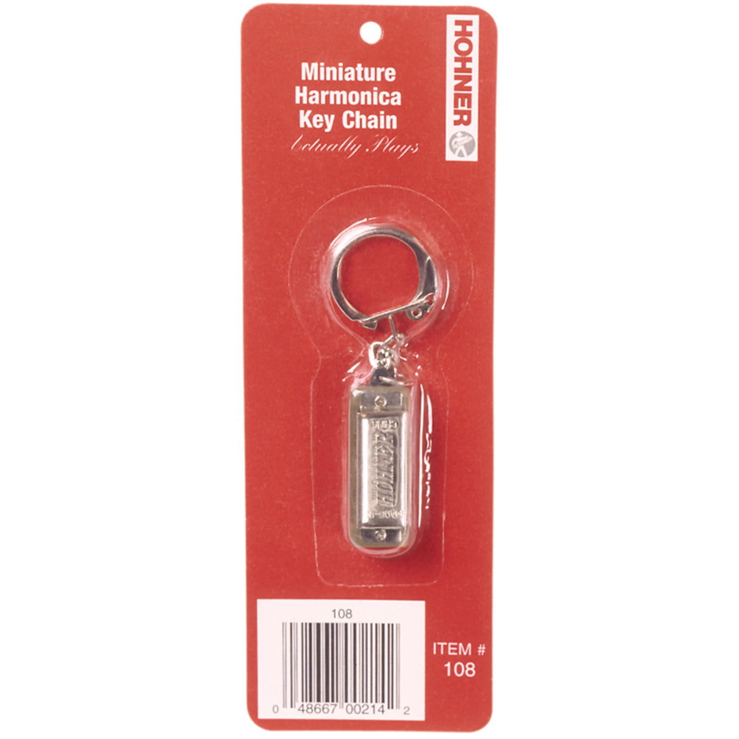 HOHNER 108 mini harmonica, key chain, key of c major