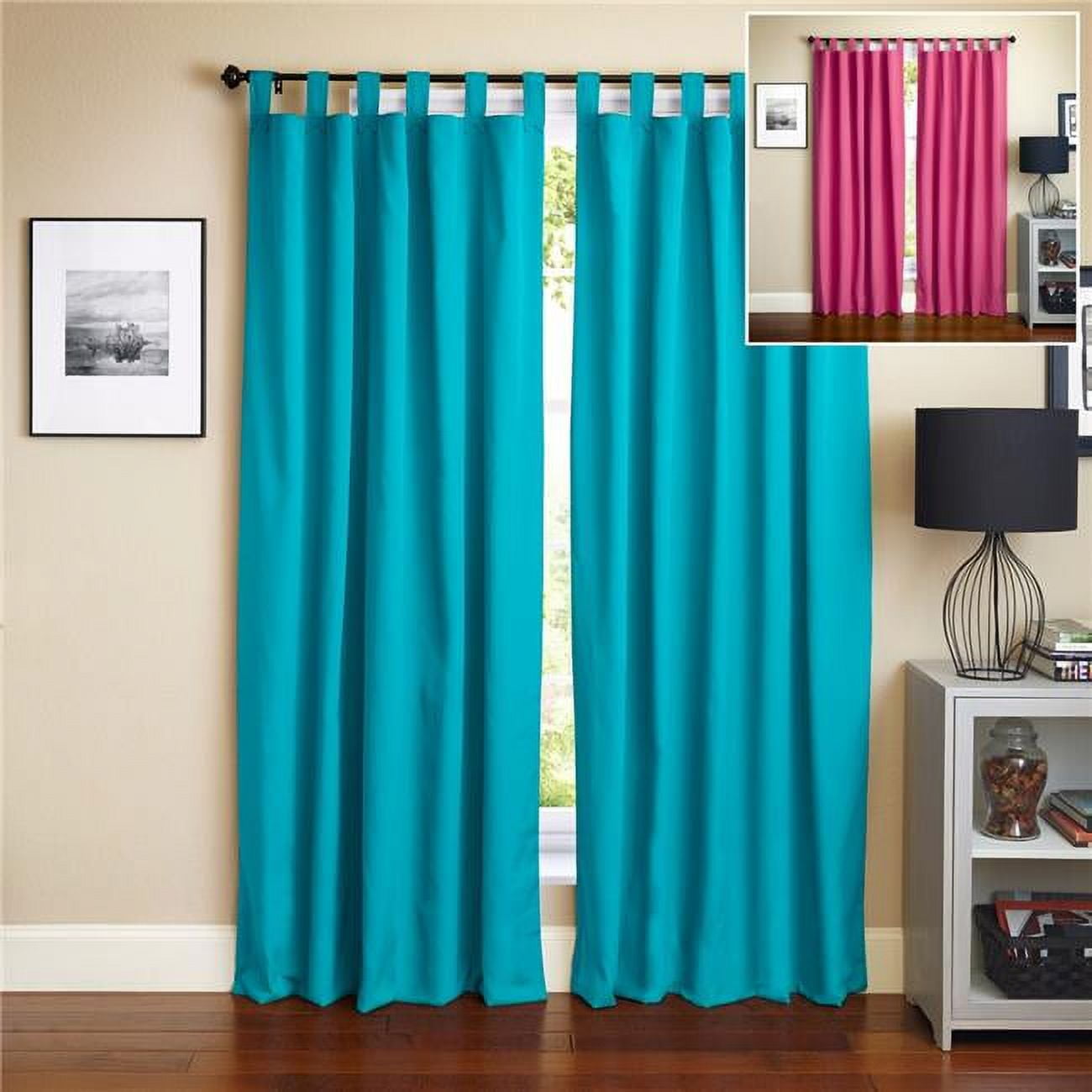 108 x 52 in. Two-Tone Twill Reversible Drapery Panels with Fabric Hang ...