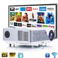 thumbnail image 1 of 1080 Native Projector 6000 lumen FLZEN FXP Full HD Android Projector WiFi Bluetooth, 300" Max Image, Side Projection Auto Keystone Correction, Screen Mirroring/Casting, Compatible Smartphone TV Sticks, 1 of 12