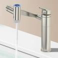 thumbnail image 1 of 1080°Rotatable Bathroom Vanity Faucet 1 Hole, Height Adjustable Single Handle Sink Faucet Bathroom with 2 Water Outlet Modes, Bar Sink Tap with Temperature Display (Brushed Nickel), 1 of 12