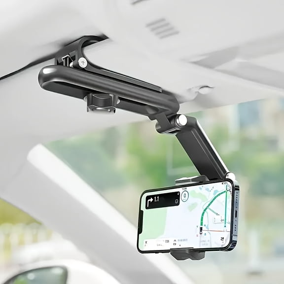 1080° Rotatable Sun Visor Car Phone Holder, Made of ABS Material, Multifunctional Phone Mount, Suitable for Various Scenarios: Bedroom, Kitchen, And Car