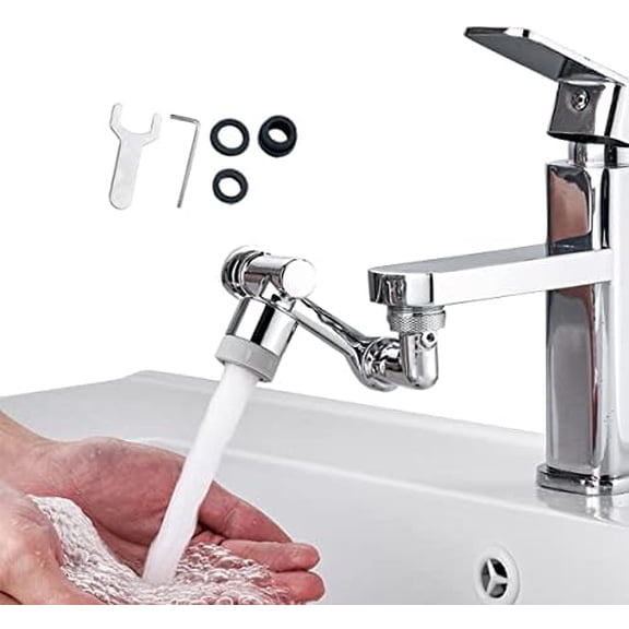1080° Rotating Faucet Extender Aerator,Universal Splash Filter Faucet,1080 Big Angle Swivel Faucet Aerator Sink Face Wash Attachment with 2 Water Outlet Modes (With 2 Water Outlet Modes)